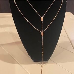 Kendra Scott Adelia Y Necklace in the Rose Gold Geometric